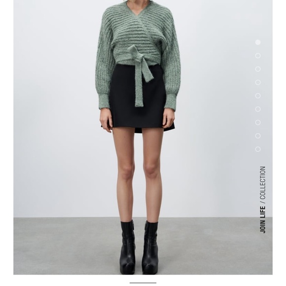 Women Zara KNIT WRAP TOP - Picture 1 of 8